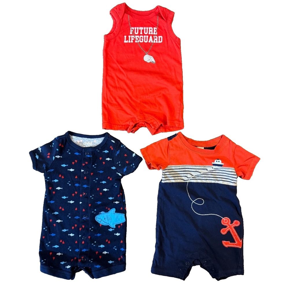 Baby Boy 0/3 Months Outfits Rompers Summer‎ Clothes Lot Bundle 1 Piece Anchor